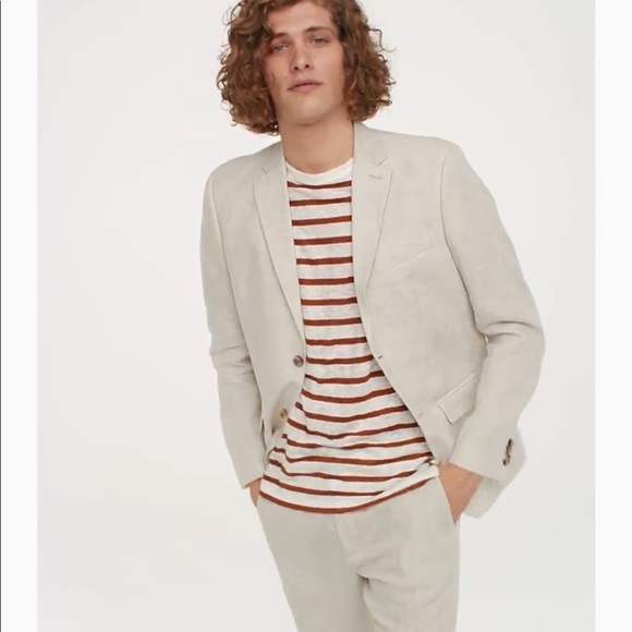 COPY - COPY - H&M slim fit linen suit pants in light beige melange. NWT - Picture 1 of 9